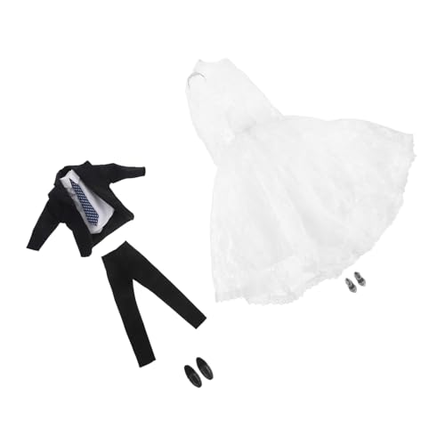 TOYANDONA Puppen Hochzeitskleidung Brautkleid und Bräutigam Anzug mit Schuhen Elegantes Wiederverwendbares Party Outfit für Mädchen und Jungen für Geburtstags und Festtagsfeiern TOYANDONA Puppen Hochzeitskleidung Brautkleid und Bräutigam Anzug mit Schuhen Elegantes Wiederverwendbares Party Outfit für Mädchen und Jungen für Geburtstags und Festtagsfeiern von TOYANDONA