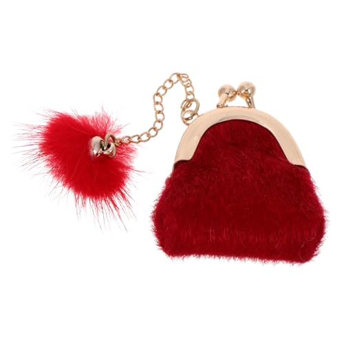 TOYANDONA Puppen-schmuckbeutel Mini-Tasche Mini-Sachen Minitasche Für Puppe Geldbeutel Puppenhaus-Ornament Zubehör Für Puppenkostüme Mädchen-puppentasche Süße Handtasche Flaum Rot von TOYANDONA
