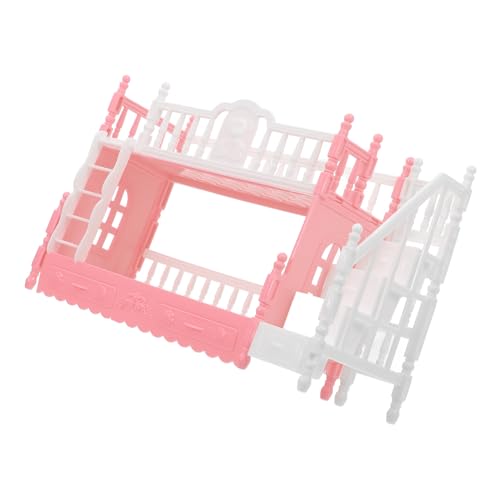 TOYANDONA Puppenbettmöbel Bausätze Bausatz Puppenhäuser realistische Babypuppe Miniaturen puppenmöbel puppenbett puppenhaus Miniatur-Etagenbett Mini-Etagenbett Abs Rosa von TOYANDONA