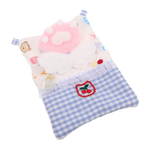 TOYANDONA Puppenaugenmaske Rollenspielbettwäsche Puppenspielset Puppenmatratze Miniatur-schlafzimmerzubehör Puppenhausmöbel Und Kissen Kleines Puppenbett Babyzubehör Für Puppen Decken von TOYANDONA