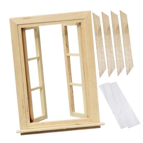 TOYANDONA Puppenhaus 6 Fenster bastelset basteln für puppenhauszubehör Miniaturmöbel Kid Toys Toys Miniatur-Dinge Puppenmöbel Mini Möbel Puppenstubenmöbel Holz von TOYANDONA