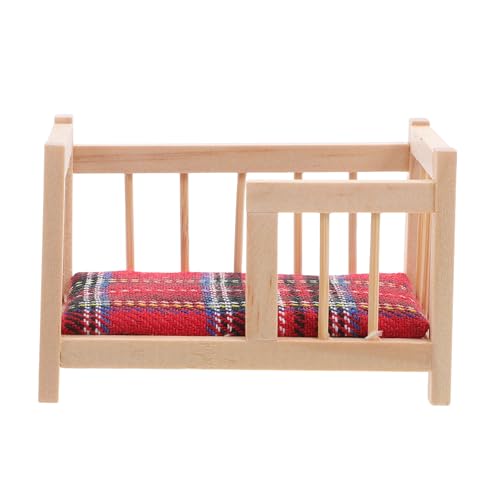 TOYANDONA Puppenhaus-Babybett: Miniatur-Puppenhausbett aus Holz mit Bettzeug, Wiegemodell, Mini-Puppenbett, Puppenhaustiere, Möbel, Dekorationen, Zubehör TOYANDONA Puppenhaus-Babybett: Miniatur-Puppenhausbett aus Holz mit Bettzeug, Wiegemodell, Mini-Puppenbett, Puppenhaustiere, Möbel, Dekorationen, Zubehör von TOYANDONA