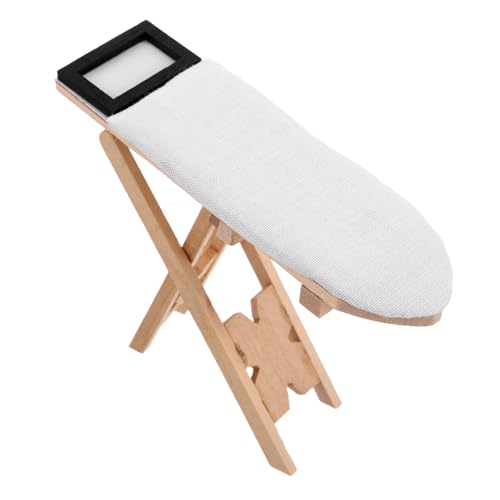 TOYANDONA Puppenhaus Bügeltisch Märchenpuppen Mädchenpuppen Schreibtisch-bügelbrett Schlüsselanhänger Für Damentaschen Kleine Puppen Vorgeben Taschenpuppe Mini-Modell Holz Beige von TOYANDONA