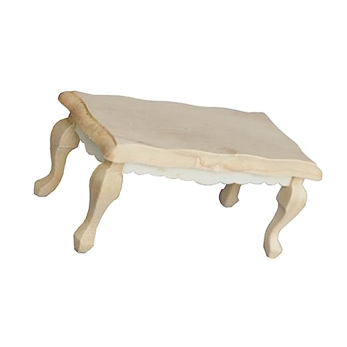 TOYANDONA Puppenhaus Couchtisch Ornamente Für Mini Spielzeugmodelle Puppenhausmöbel Puppenmöbel Esstisch Esszimmertisch Teetisch Modell Mini Ornament Aus Holz von TOYANDONA