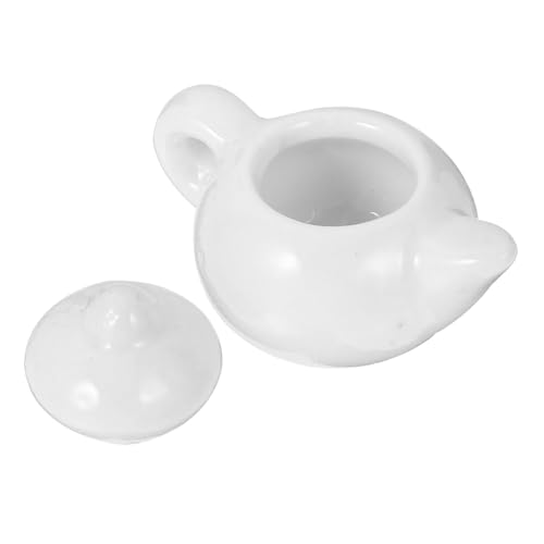 TOYANDONA Puppenhaus-mini-Tee Lebensechter Wassertopf Küchenrequisiten Vorgeben Kleiner Wasserkocher Lebensechter Mini-teekessel Vorgeben, Wasserkocher Zu Mini- Weiß Keramik von TOYANDONA
