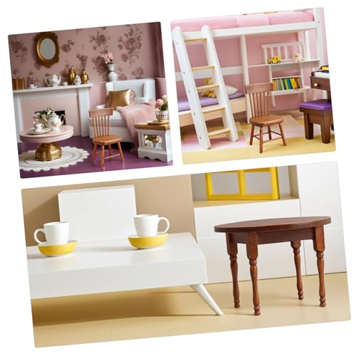 TOYANDONA Puppenhaus Miniatur Möbel Set Tisch Stühle aus Holz Realistische Miniatur Esszimmer Garnitur Langlebig Farbbrillant für DIY Puppenhaus und Kreatives Kinderspiel TOYANDONA Puppenhaus Miniatur Möbel Set Tisch Stühle aus Holz Realistische Miniatur Esszimmer Garnitur Langlebig Farbbrillant für DIY Puppenhaus und Kreatives Kinderspiel von TOYANDONA