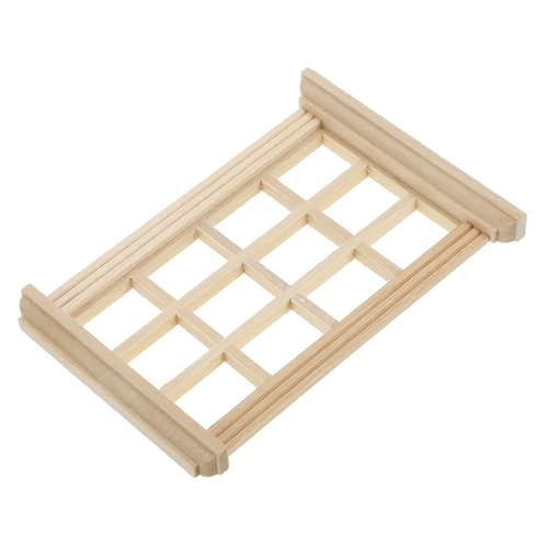TOYANDONA Dollhouse Fenster Dekoration Miniatur Holzfenster Modell Für Puppenhaus Zubehör Leeres Fenster Zum Malen Und Gestalten Für Kreative Puppenhausliebhaber von TOYANDONA