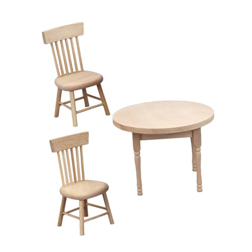 TOYANDONA Puppenhaus Möbel Küchen Set Teilig mit Rundem Tisch Stühlen Miniatur Doll Chair für Handgefertigt Sichere Oberfläche Geeignet für Puppen TOYANDONA Puppenhaus Möbel Küchen Set Teilig mit Rundem Tisch Stühlen Miniatur Doll Chair für Handgefertigt Sichere Oberfläche Geeignet für Puppen von TOYANDONA