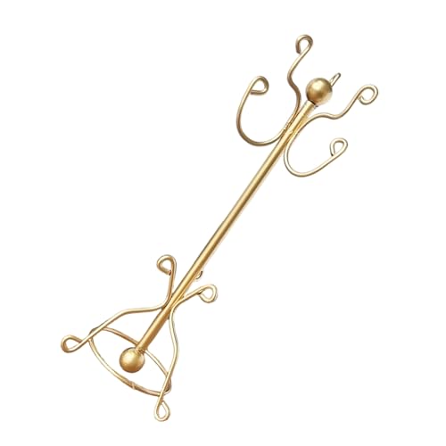 TOYANDONA Puppenhaus Möbel Metall Mantelständer Vintage Mini Kleiderständer und Hutablage für Puppenhaus Zubehör von TOYANDONA