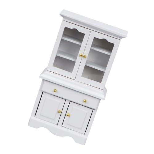 TOYANDONA Puppenhaus Möbel Mini Bücherregal Weiß Detailgetreues Miniaturmöbel für Puppenhaus Dekoration Geeignet für Mini Haus Micro Szene Handgefertigtes Zubehör von TOYANDONA