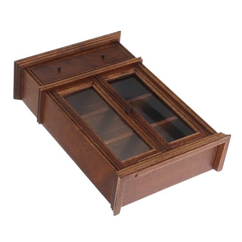 TOYANDONA Puppenhaus Möbel Miniatur Schrank aus Holz Vintage Sideboard mit Realistischer Detailverarbeitung Lackiert Miniatur Aufbewahrung für Wohnzimmer und Küche von TOYANDONA
