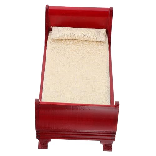 TOYANDONA Puppenhaus Möbel Single Bed Mini Ornament für DIY Puppenhaus Zubehör Robustes Langlebiges Miniaturmöbel für Kreative Hausmodelle und Dekoration von TOYANDONA