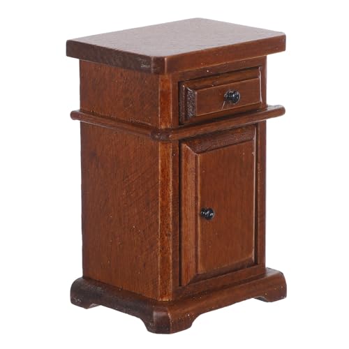 TOYANDONA Puppenhaus Nachttisch: Schlafzimmer Miniatur Holz Sideboard - Kleiner Nachttisch Minimöbel - Puppenhaus Zimmerzubehör von TOYANDONA