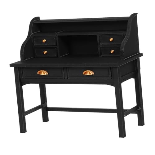 TOYANDONA Puppenhaus Schreibtisch Schwarz Realistische Miniatur Büromöbel für Wohnzimmer Schlafzimmer Bibliothek Langlebig und Vielseitig für Kreative Puppenhaus Szenen TOYANDONA Puppenhaus Schreibtisch Schwarz Realistische Miniatur Büromöbel für Wohnzimmer Schlafzimmer Bibliothek Langlebig und Vielseitig für Kreative Puppenhaus Szenen von TOYANDONA