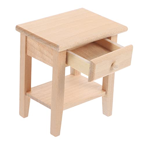 TOYANDONA Miniatur-puppenhausmöbel Mini-nachttisch Für Puppenhaus-schlafzimmerset Aus Holz Im Maßstab 112 von TOYANDONA