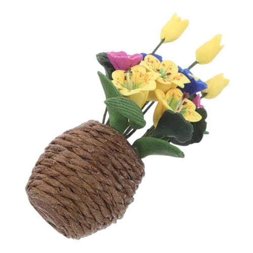 TOYANDONA Puppenhaus Topfpflanze Kleine Bonsai-Pflanzen Badewannen Kinderspielzeug Wunderschöne Dekoration Kleine Blumentopfpflanzen Anlage Formdekoration Anhänger Wohnkultur Harz von TOYANDONA