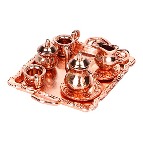 TOYANDONA Puppenhaus Zubehör Mini Teegeschirr Set für Puppen und Miniatur Szenen Langlebiges Dekoratives Mini Teeservice von TOYANDONA