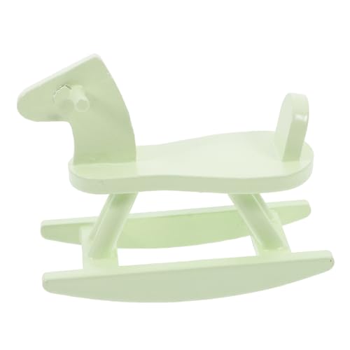 TOYANDONA Puppenhaus kleines Trojanisches Miniatur Film Die Bausatz Schaukelpferd Dekoration Puppenhausmöbel Puppenhaus Sammlerstücke Möbel für Puppenhäuser Birke Light Green von TOYANDONA