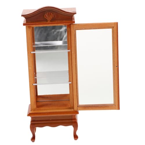 TOYANDONA Puppenhaus Miniatur Schrank 112 Maßstab Holz Bücherregal Gewölbte Top Für von TOYANDONA