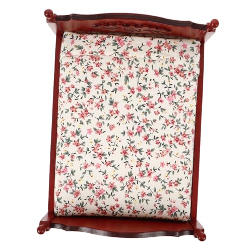 TOYANDONA Puppenhausbett Mini-Puppen Twin Size Bodenbett Twin Size Betten Decora Puppen Twin Girl Bed Loveseat Bed Mini Möbel Modell Vintage Puppenhaus Möbel Holz Puppenhaus Bett Tuch TOYANDONA Puppenhausbett Mini-Puppen Twin Size Bodenbett Twin Size Betten Decora Puppen Twin Girl Bed Loveseat Bed Mini Möbel Modell Vintage Puppenhaus Möbel Holz Puppenhaus Bett Tuch von TOYANDONA
