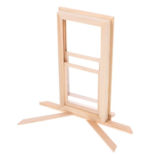 TOYANDONA Puppenhausfenster Mini-landschaftsverzierungen Puppenhaus Mini-fensterrahmen Miniatur-Dinge Kleine Hausdekoration Mini Möbel Mini-Dekoration Fenstermodell Kleines Hauszubehör Holz von TOYANDONA