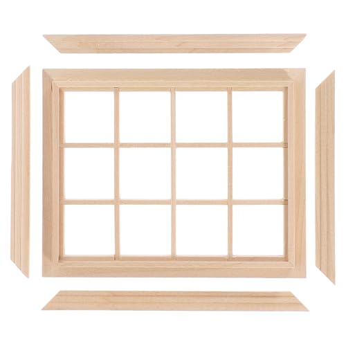 TOYANDONA Holz Puppenhaus Fensterrahmen Maßstab 112 Mini Zubehör Puppe Liefert Dekorative von TOYANDONA