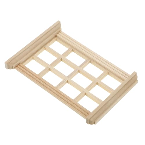 TOYANDONA Puppenhausmodell Spielzeughaus Puppenhausmöbel Miniaturmöbel Puppenhausdekor Minihaus Requisite Puppenhausschmuck Puppenzubehör Miniatur Outdoor Werkzeuge Fenstermodell Holz von TOYANDONA