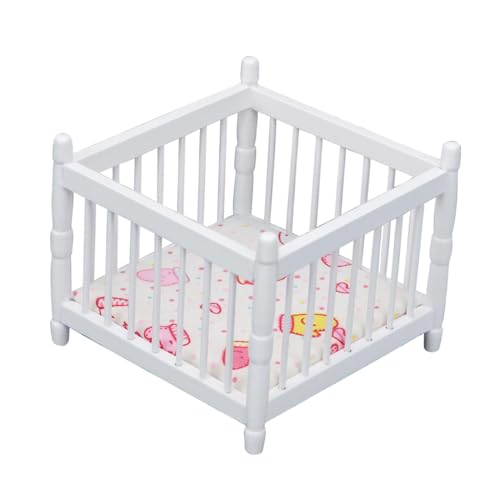 TOYANDONA Puppenmöbel-Set - Miniatur-Kinderbett Aus Holz Spielzeugbett Für Kinder - Weiß TOYANDONA Puppenmöbel-Set - Miniatur-Kinderbett Aus Holz Spielzeugbett Für Kinder - Weiß von TOYANDONA