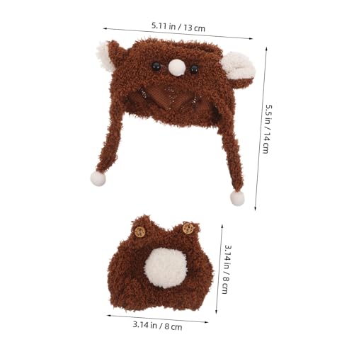 TOYANDONA Puppenkleidung Bärenkostüm mit Kapuze und Latzhose für Puppen Weiches Sicheres Material Kinderfreundlich für Rollenspiel und Puppenhaus Zubehör von TOYANDONA