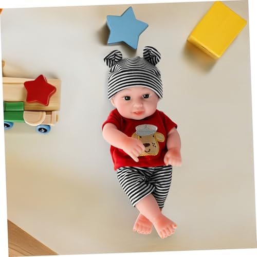 TOYANDONA Puppenkleidung Streifenoutfit mit Hose und Mütze für Reborn Puppen Strapazierfähiges Material Kindgerechter Schnitt Accessoires für Jungen und Mädchen zum Rollenspiel TOYANDONA Puppenkleidung Streifenoutfit mit Hose und Mütze für Reborn Puppen Strapazierfähiges Material Kindgerechter Schnitt Accessoires für Jungen und Mädchen zum Rollenspiel von TOYANDONA