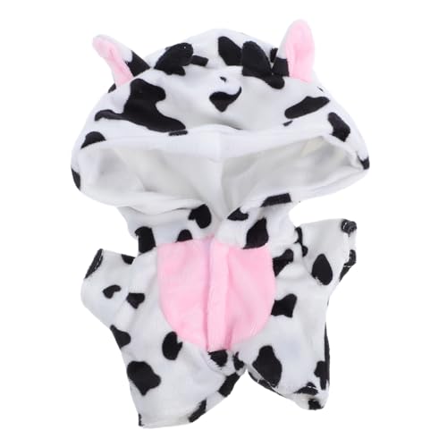 TOYANDONA Puppen Kuh Overall Pyjama 20cm für Puppen Wiederverwendbares Puppenkleidungszubehör Weiches Plüschmaterial Charmantes Kuhmuster für Ausflüge und Schlafengehen von TOYANDONA