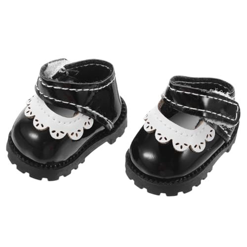 TOYANDONA Puppenschuhe aus Leichtem PU Schuhe Ersatz für Babypuppen Schwarze Flats Puppenhaus Kostüm Zubehör für Fantasievolles Ankleiden von TOYANDONA