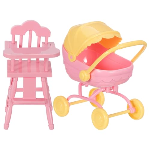 TOYANDONA Puppenwagen-Set – Rosa Esszimmerstuhl Und Babytrage Mini-Schiebe- Und Ziehwagen Für Puppenzubehör Realistisches Zubehör Zum Vortäuschen Von Spielen TOYANDONA Puppenwagen-Set – Rosa Esszimmerstuhl Und Babytrage Mini-Schiebe- Und Ziehwagen Für Puppenzubehör Realistisches Zubehör Zum Vortäuschen Von Spielen von TOYANDONA