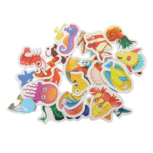 TOYANDONA Puzzle Meerestiere aus Papier Pädagogisches Lernspielzeug mit Glatten Kanten Farbenfrohes Matching Puzzle für Kleinkinder Denkvermögen und Praktischen Fähigkeiten von TOYANDONA