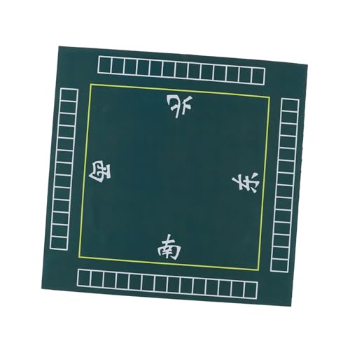 TOYANDONA Quadratische Mahjong tischmatte Geräuschdämpfend rutschfest mit Gummibeschichtung Dicke Polyester spielmatte für Poker Brettspiele und Kartentische Grün von TOYANDONA
