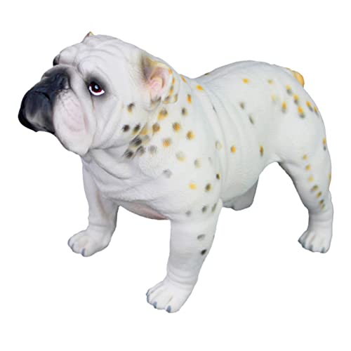 TOYANDONA Realistische Bulldogge Figur Miniaturmodell aus Solidem Kunststoff Detailgetreues Haustier für Pädagogisches und Fotografie Requisit für Zuhause und Büro von TOYANDONA
