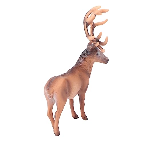 TOYANDONA Realistische Elk Figur aus Solidem Kunststoff Langlebiges Lernspielzeug Dekoratives Wildtier Modell für Weihnachtsdeko und Büro Pädagogisches für Sammler von TOYANDONA