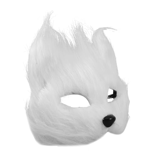 TOYANDONA Realistische Fox Maske Weiß Langhaarig Halloween Cosplay Party Masquerade Halbgesichtsmaske Elastisch Komfortabel Für Maskenball Karneval TOYANDONA Realistische Fox Maske Weiß Langhaarig Halloween Cosplay Party Masquerade Halbgesichtsmaske Elastisch Komfortabel Für Maskenball Karneval von TOYANDONA