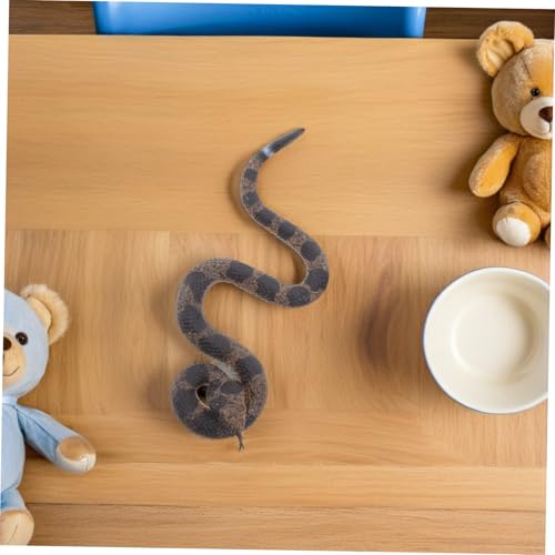 TOYANDONA Realistische Gummischlange mit Klapperschlangengeräusch Weiches TPR Material Lebensechte Tierfigur für Halloween Deko Partyspaß und Naturerlebnis von TOYANDONA
