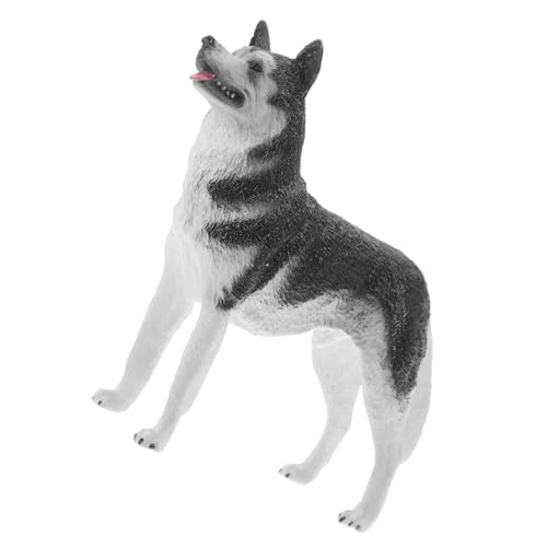 TOYANDONA Realistische Kleine Husky Hund Figur aus Kunststoff Detailgetreues Hundemodell für Dekoration Lernspielzeug und Robustes Tierornament für Zuhause und Garten von TOYANDONA