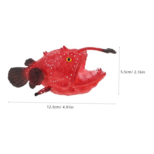 TOYANDONA Realistisches Anglerfisch aus Solidem Kunststoff Miniatur Tiefseefisch Modell für Pädagogisch Detailgetreue Meeresbewohner Figur für Wissenschaft und Lernen von TOYANDONA