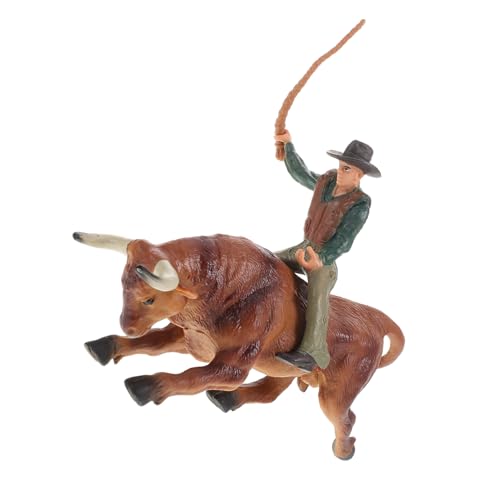 TOYANDONA Realistisches Bullfighter Cowboy Modell aus Resin Langlebige Stier Stierkampf Statue Detailgetreue Western Tierdekoration für Tisch Garten und Sammler von TOYANDONA