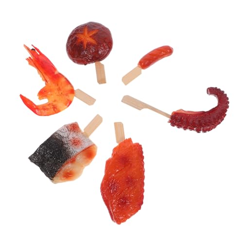 TOYANDONA Realistisches Fake Barbecue Teilig mit Hähnchenschenkel Flügel Gemüse Spießen Leichtes Tragbares Grill Food Modell für Fotografie Requisiten Dekoration und Spielküche von TOYANDONA
