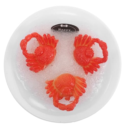 TOYANDONA Realistisches Kunst Meerestier Modell Miniatur Kunstplatten mit Eisgekühltem Deko Tablett für Kalte Speisen Sammelfigur für Küche Fotografie und Gastronomie von TOYANDONA