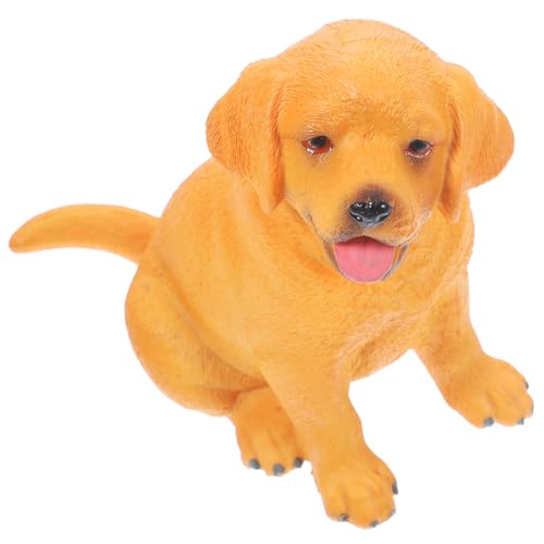 TOYANDONA Realistisches Labrador Welpen Modell Hund aus Kunststoff Kleines Simulationstier für Kinderzimmer Deko und Lernspielzeug Leichtes Miniatur Haustier für Jungen und Mädchen von TOYANDONA