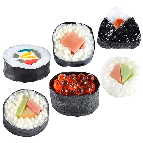 TOYANDONA 6-teiliges Requisiten-Sushi-Set Simulations-reismodell Realistisches Japanisches Sushi Für Die Anzeige Von Fotosessions von TOYANDONA