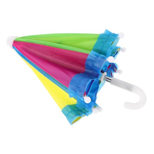 TOYANDONA Regenbogen Regenschirm für Puppen Charmantes Puppenhaus Zubehör Weicher Stoff Einzigartiges Design für Fotografie und Sammeln von TOYANDONA