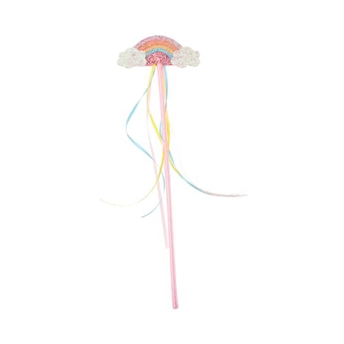 TOYANDONA Regenbogen Zauberstab Für Prinzessinnen Prinzessinnen Feenstab Ankleidezubehör Für Geburtstagskostüme Cosplay Babypartys von TOYANDONA