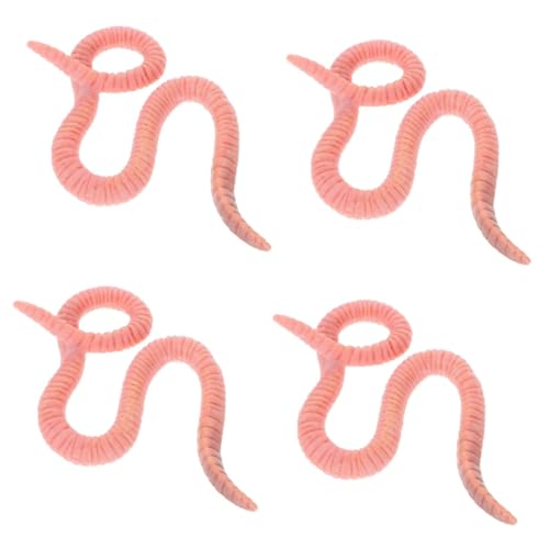 TOYANDONA Regenwurm Tier Regenwurm Kuscheltier 4 Stück Modellspielzeug Kleine Dekoration Gefälschtes Insektenmodell Simulation Schmuck Ornament Erkennungsmodell Kleine Statue von TOYANDONA