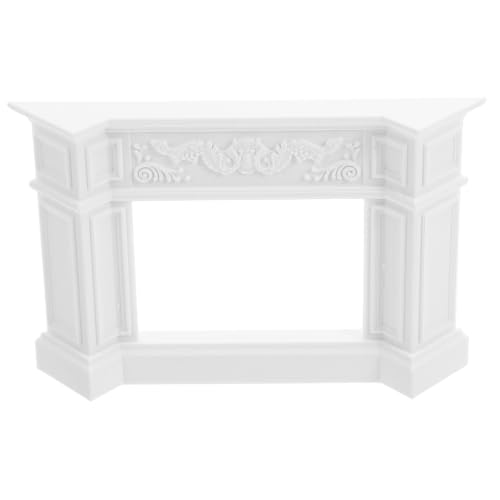 TOYANDONA Retro -Kamindekoration Dollhouse Dekorationen winziger Hauskamin Miniatur-Puppenhausmöbel Miniatur-Puppenhauszubehör Miniaturkamin für Puppenhaus Alter Kamin Plastik Weiß von TOYANDONA